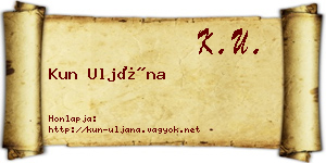 Kun Uljána névjegykártya
